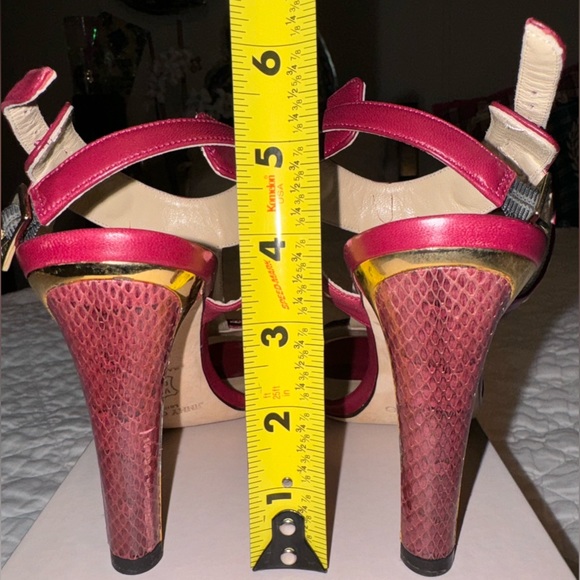 🐍JIMMY CHOO NAPPA/WATERSNAKE BURGUNDY HEELS🐍 - Picture 8 of 11